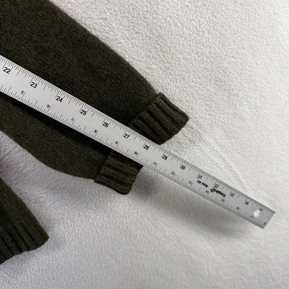 Vintage J Crew Sweater Mens Large Green 100% Wool Blank Military Solid Crew y2k